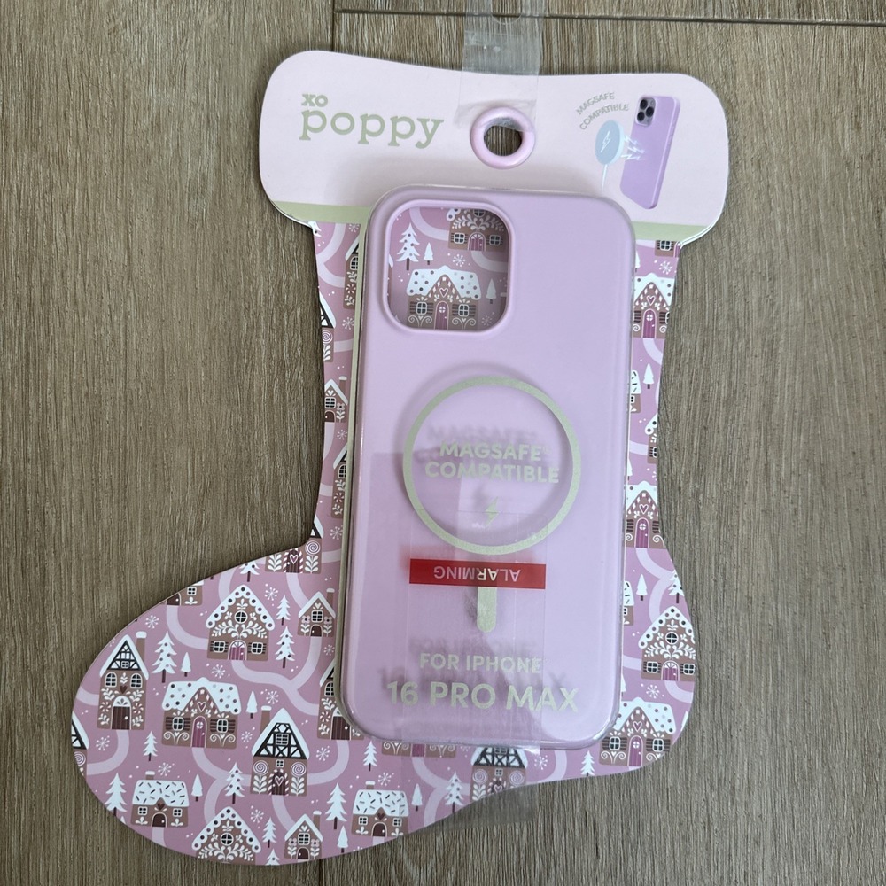 XO Poppy iPhone 16 Pro Max Mage Safe Pink Phone Case Holiday NEW